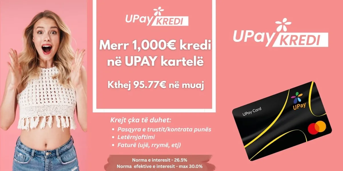 Shfrytëzo Black Friday në maksimum – merr 1,000 € kredi në UPAY kartelë dhe blej gjithçka që ke ëndërruar