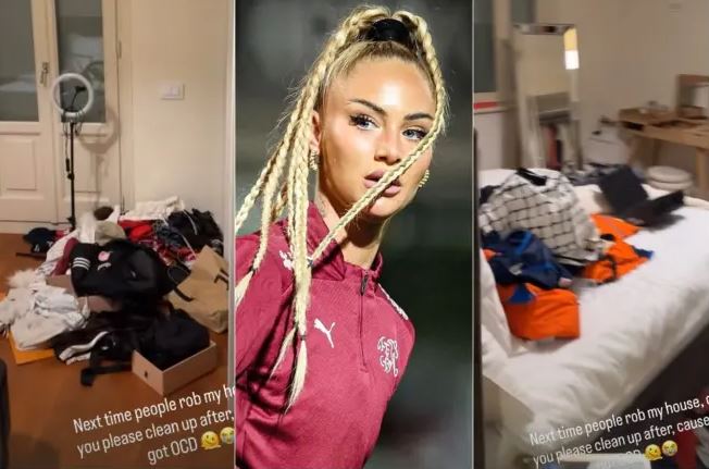 VIDEO/ Hajdutët i hyjnë në shtëpi Alisha Lehmanit, futbollistja: Herën tjetër ju lutem pastrojeni!