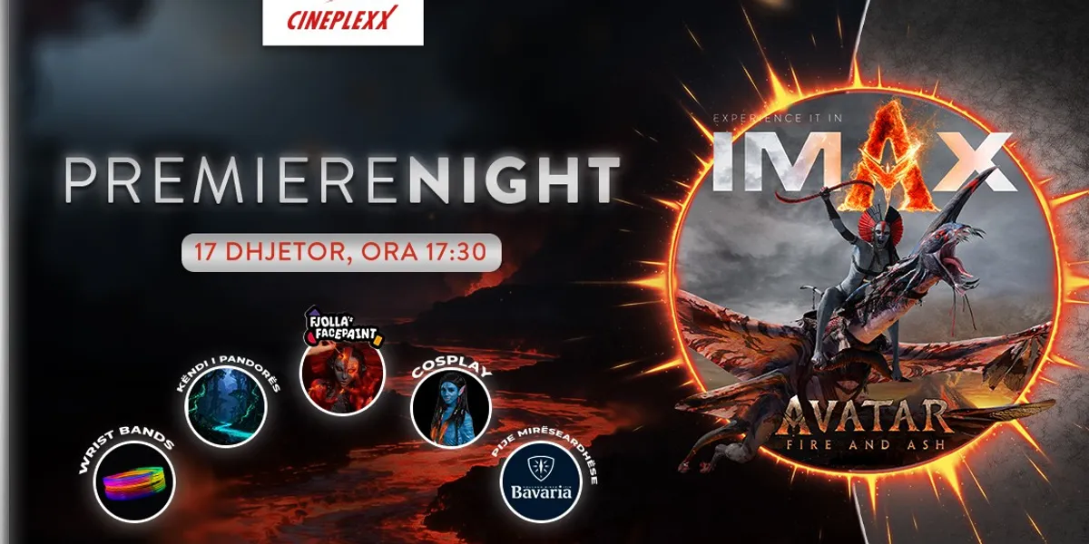 Filmi AVATAR: FIRE & ASH i krijuar për IMAX vjen në Cineplexx dy ditë para premierës botërore
