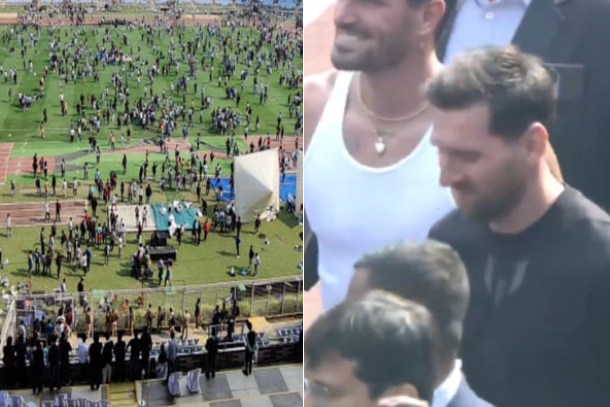 VIDEO/ Kaos në Indi, tifozët shkatërrojnë stadiumin pasi shohin Mesin! Skena të pazakonta ku policia humbet kontrollin