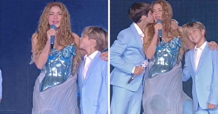 FOTO+VIDEO/ “Bëmë mama të të ngjaj”, djemtë e Zherard Pike shfaqen pranë Shakirës dhe pushtojnë skenën duke kënduar