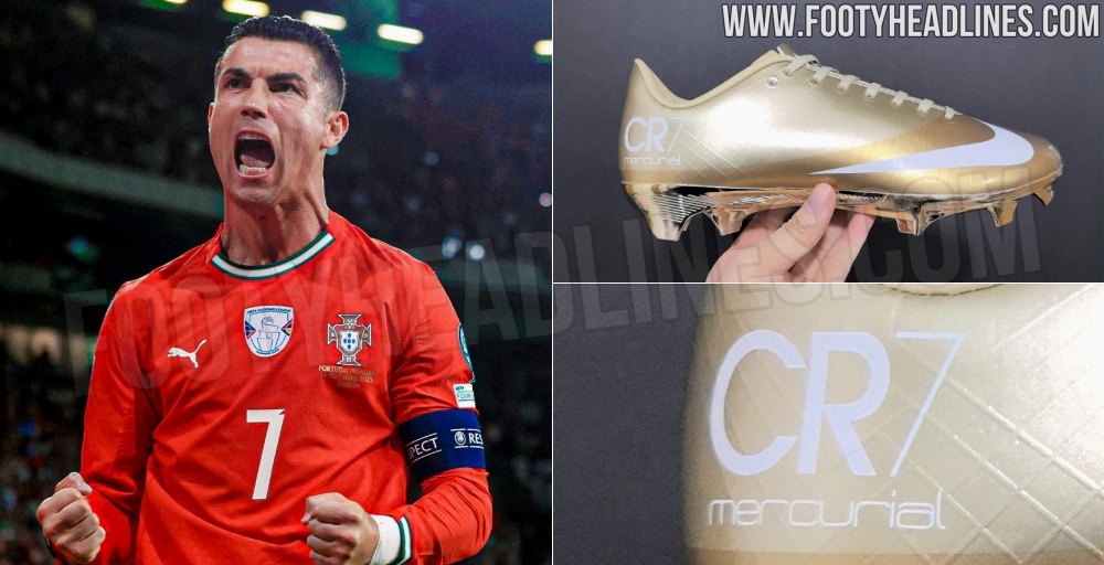 Në ngjyrë të artë dhe me logon CR7, dalin pamjet e para të këpucëve që Ronaldo do të veshë në Botërorin 2026