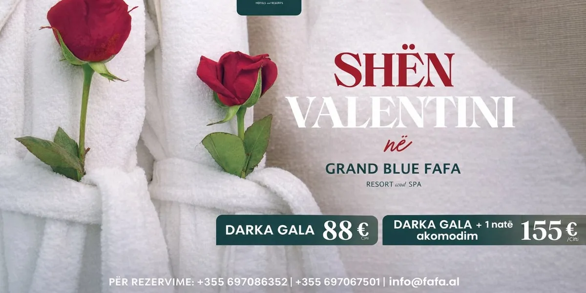 Shën Valentini buzë Adriatikut – Grand Blue Fafa sjell oferta romantike për çifte