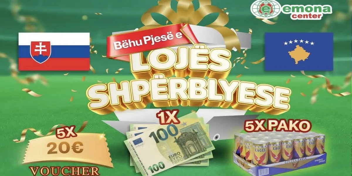 Qëllo rezultatin Sllovaki-Kosovë dhe fito shpërblime nga Emona Center