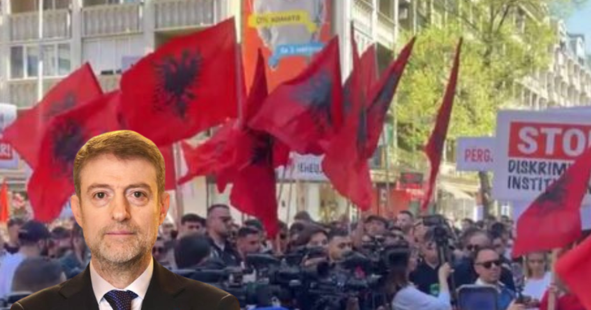 Protesta për gjuhën shqipe në Shkup, reagon ministri Hoxha: Gjuha amtare e drejtë themelore