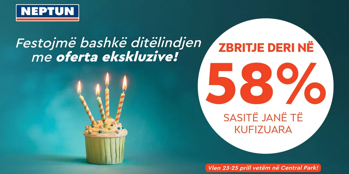Zbritje deri në 58% për 1-vjetorin e hapjes së dyqanit Neptun në Central Park