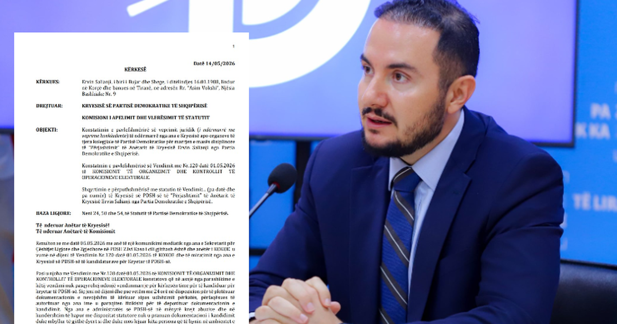 5 ditë nga gara e 23 majit, Salianji ankimon përjashtimin nga gara për kreun e PD