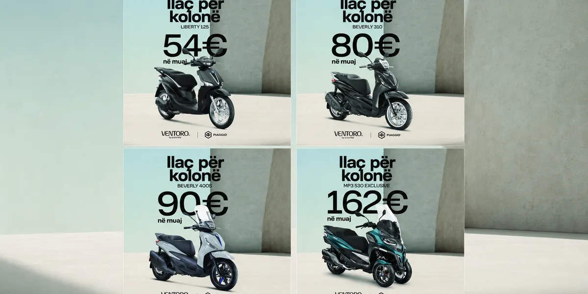 Ilaç për kolonë? Merr Piaggio duke filluar nga vetëm 54€ në muaj!