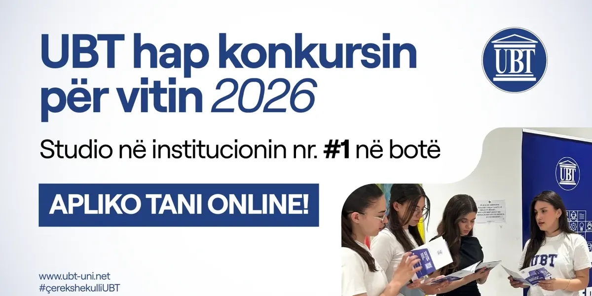 UBT hap konkursin për pranimin e studentëve të rinj për vitin akademik 2026/27