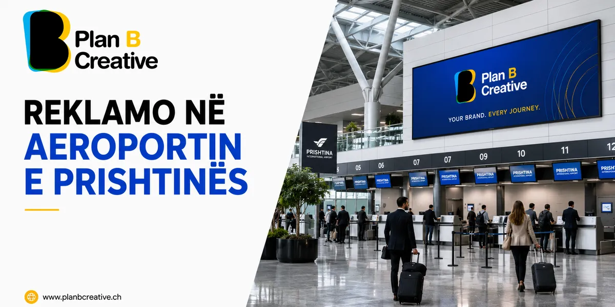 Plan B Creative e vendos biznesin tuaj në ekranet digjitale të aeroportit