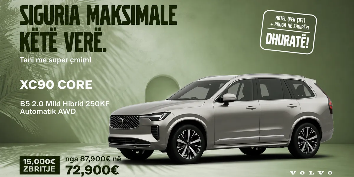 Bli një Volvo te Auto Mita me zbritje deri në 15.000 euro dhe përfito dhuratë një vikend në Shqipëri!